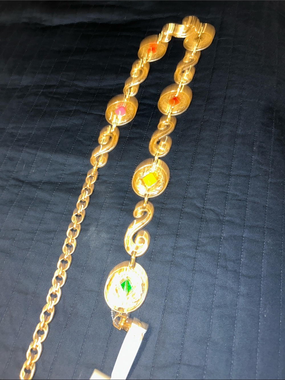 House of Harlow 1960 Gold-Tone Belt with Red Accents - Picture 3 of 5